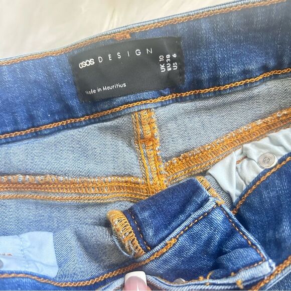 NEW ASOS Micro Short Denim Shorts High Waist 70s Western Size 6 - Picture 3 of 4